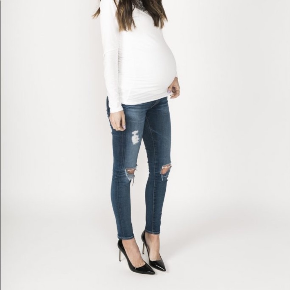 Distressed Jessica Simpson Maternity Jeans